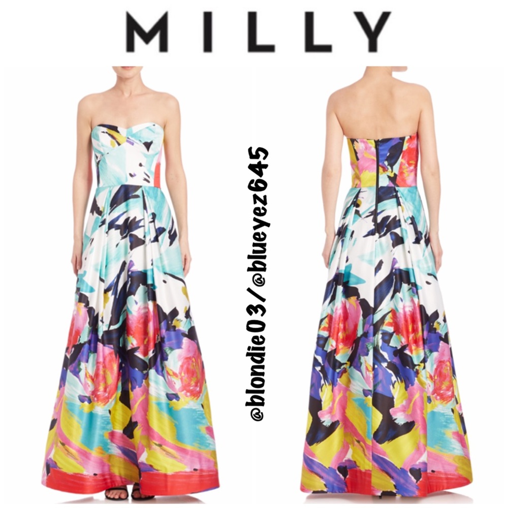 Milly “Ava” strapless gown 0